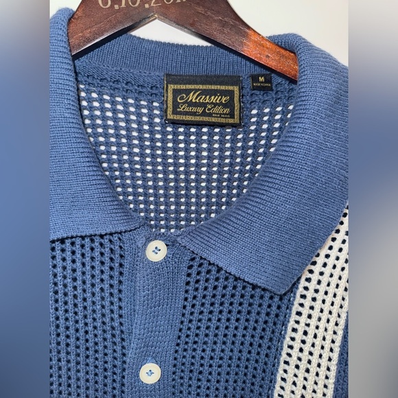 NWOT Massive Luxury Edition Men's Knit Button Up Sweater Size Medium - Picture 2 of 3